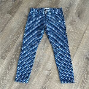 NWOT Banana Republic Blue Sawtooth Geometric Patterned Jean Pant